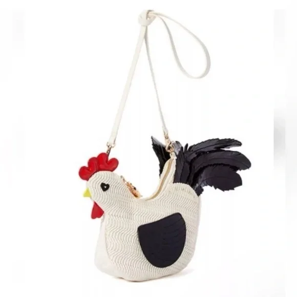 RARE NIP Betsey Johnson Wing Man Rooster 🐔 👜 in orginal packaging Collectors pc. - Picture 3 of 12